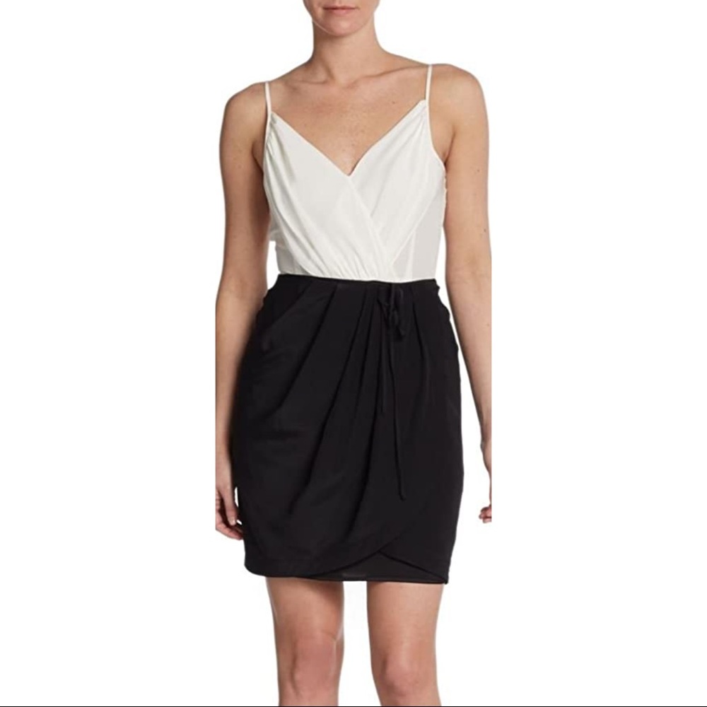Yumi Kim Colorblock Silk Draped Dress Sz XS